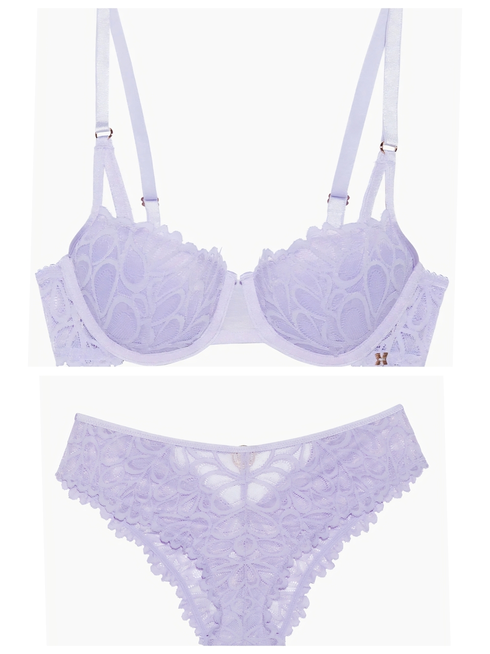 'Savage Not Sorry' Lightly Lined Lace Balconette Bra & Lace Cheeky Panty Set